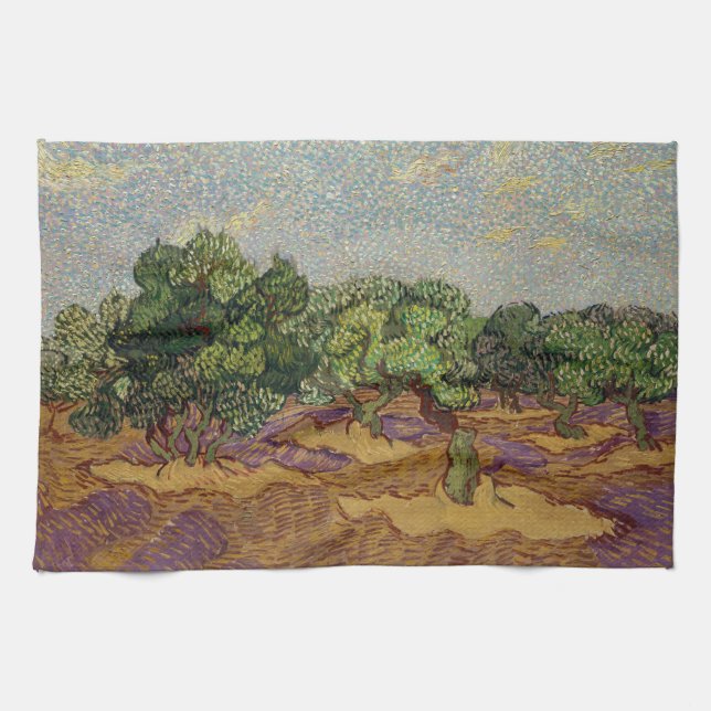 Vincent van Gogh - Olivträd Kökshandduk (Horisontell)