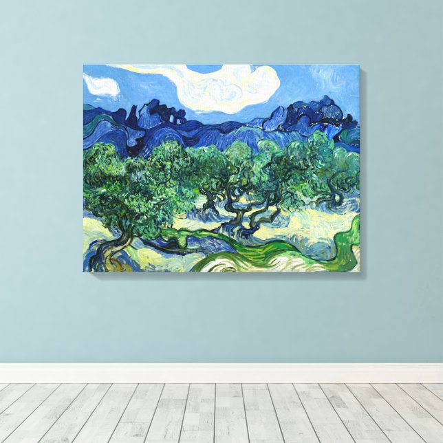 Vincent Van Gogh, Olivträd med Alpilles Canvastryck (Insitu (trägolv))