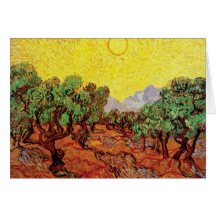 Vincent Van Gogh - Olivträd med gul himmel Hälsningskort