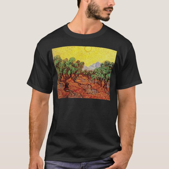 Vincent Van Gogh - Olivträd med gul himmel Tee Shirt (Framsida)