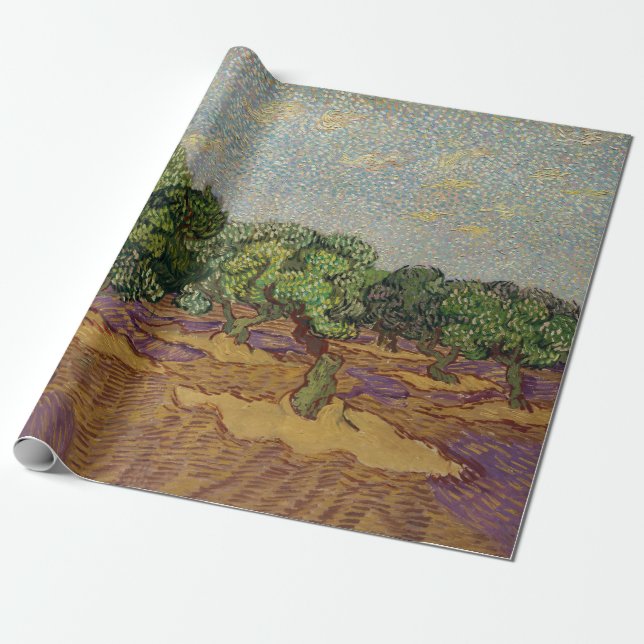 Vincent van Gogh - Olivträd Presentpapper (Utrullad)