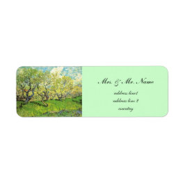 Vincent van Gogh,Orchard i Blommar Returadress Etikett