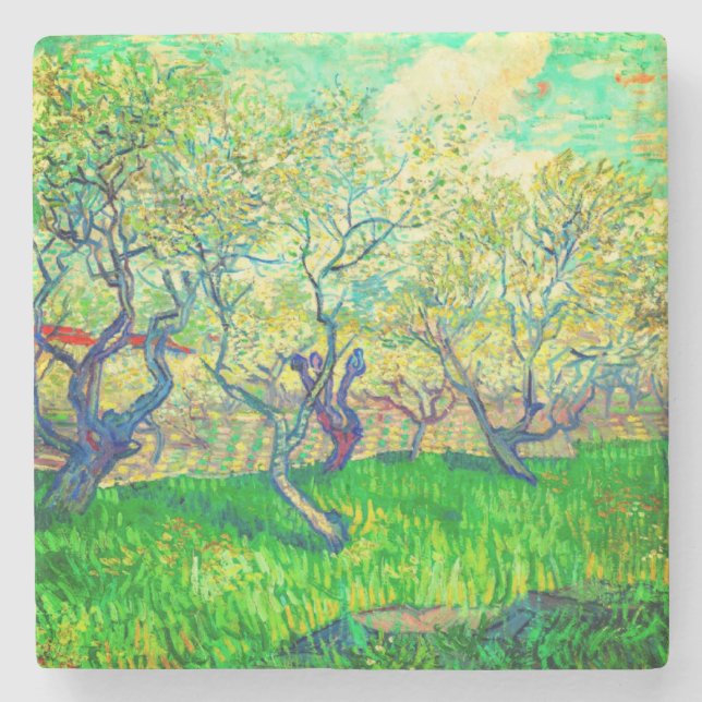 Vincent van Gogh Orchard i Blommar Stenunderlägg (Framsidan)