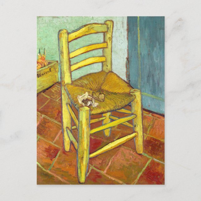 Vincent Van Gogh-ordförande med Pipe Vykort (Framsida)