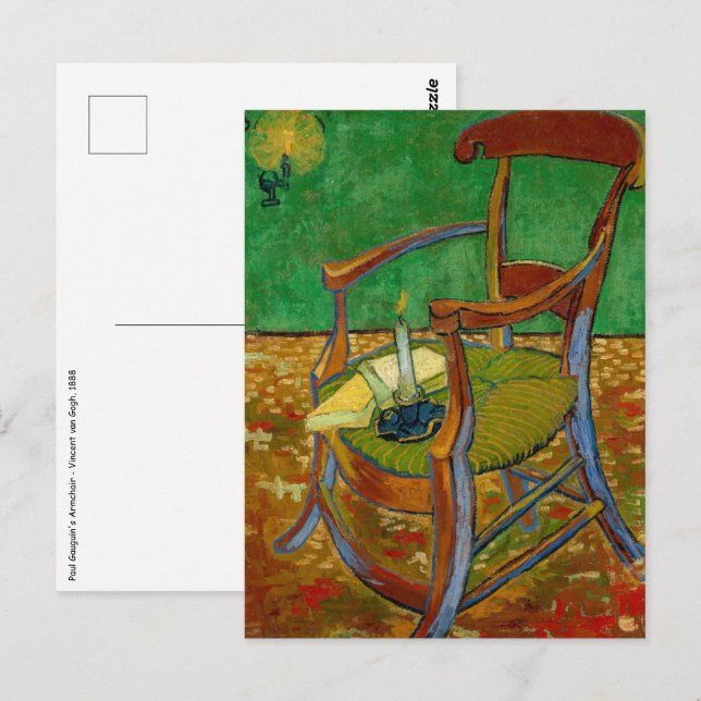Vincent van Gogh - Paul Gauguins fåtölj Vykort (Fram/baksida)