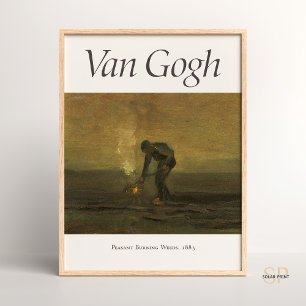 Vincent van Gogh Peasant Burning Ogräs Art Print Poster