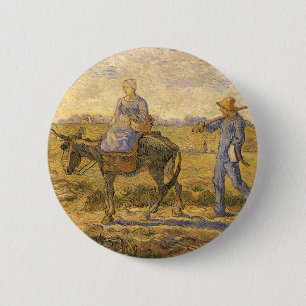 Vincent van Gogh - Peasant Couple går till jobbet Knapp