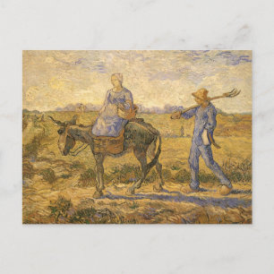 Vincent van Gogh - Peasant Couple går till jobbet Vykort