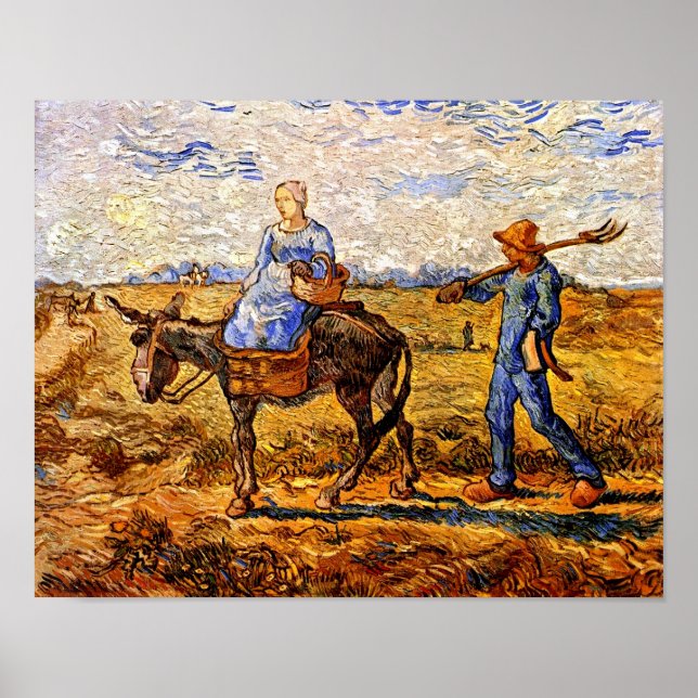 Vincent Van Gogh - Peasant Couple kommer att arbet Poster (Framsidan)