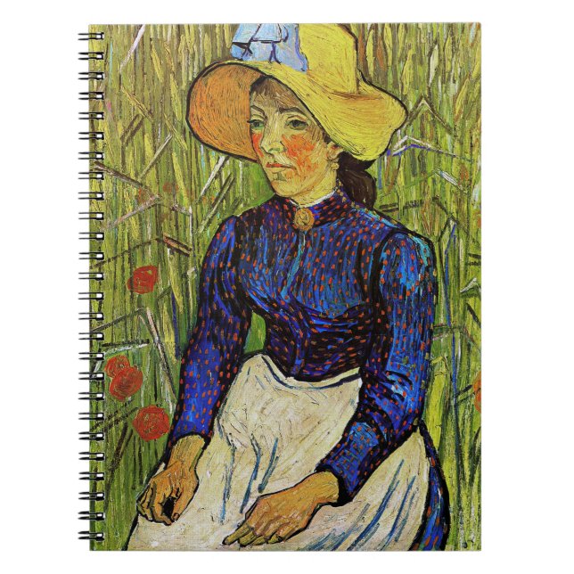 Vincent van Gogh - Peasant Girl in Straw Hat Anteckningsbok (Framsidan)