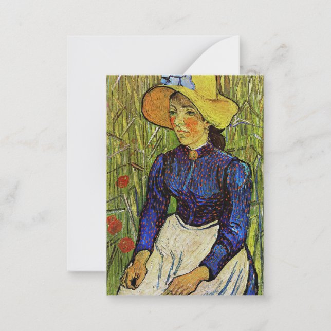 Vincent van Gogh - Peasant Girl in Straw Hat Anteckningskort (Framsida)