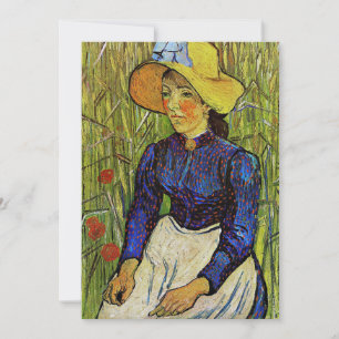 Vincent van Gogh - Peasant Girl in Straw Hat Inbjudningar
