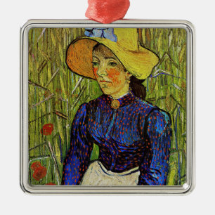 Vincent van Gogh - Peasant Girl in Straw Hat Julgransprydnad Metall