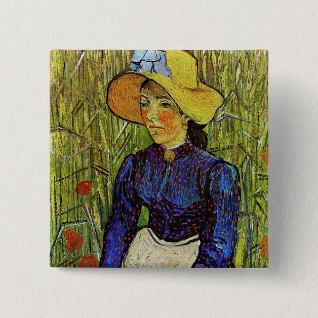 Vincent van Gogh - Peasant Girl in Straw Hat Knapp (Framsida)