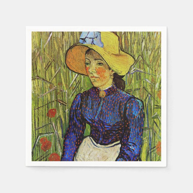 Vincent van Gogh - Peasant Girl in Straw Hat Pappersservett (Framsidan)