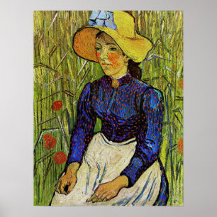Vincent van Gogh - Peasant Girl in Straw Hat Poster