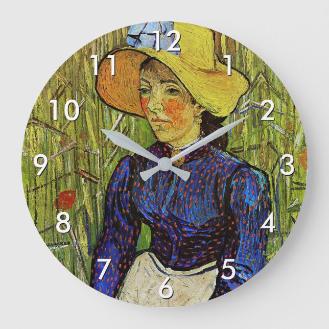 Vincent van Gogh - Peasant Girl in Straw Hat Stor Klocka (Framsida)