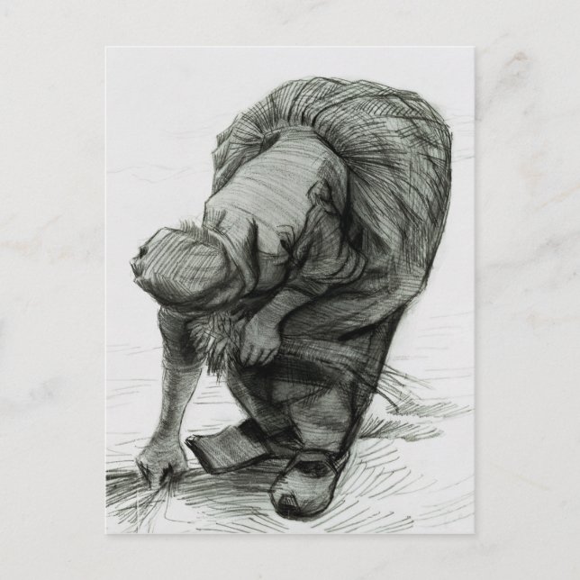 Vincent van Gogh | Peasant Woman Gleaning, 1885 Vykort (Framsida)