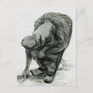 Vincent van Gogh   Peasant Woman Gleaning, 1885 Vykort