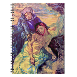 Vincent Van Gogh - Pietà - Jesus & Jungfru Maria Anteckningsbok Med Spiral