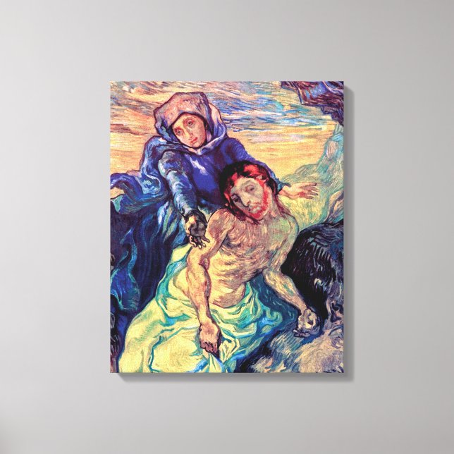 Vincent Van Gogh - Pietà - Jesus & Jungfru Maria Canvastryck (Framsida)