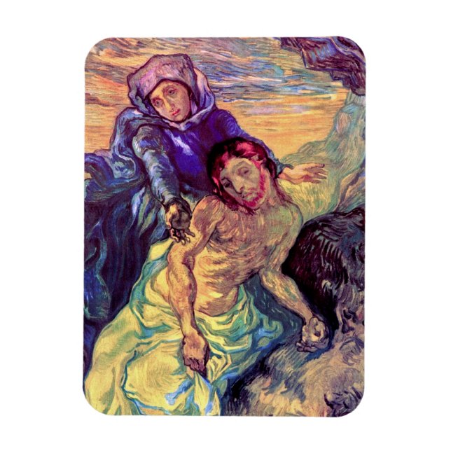 Vincent Van Gogh - Pietan - Jesus och Virgin Mary Magnet (Vertikal)