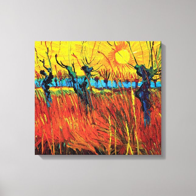 Vincent Van Gogh - Pilar vid solnedgång Finkonst Canvastryck (Framsida)