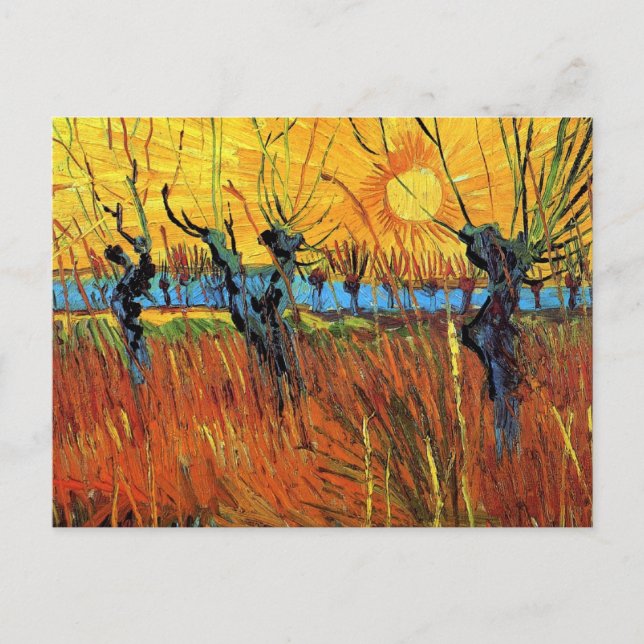 Vincent Van Gogh - Pilar vid solnedgång Finkonst Vykort (Framsida)