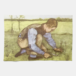 Vincent van Gogh - Pojke som skär gräs med lie Kökshandduk