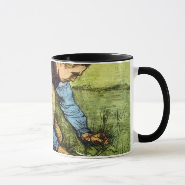 Vincent Van Gogh - Pojke som skär gräs med lie Mugg (Höger)