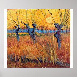 Vincent Van Gogh - Pollard Willows och Setting Sol Poster