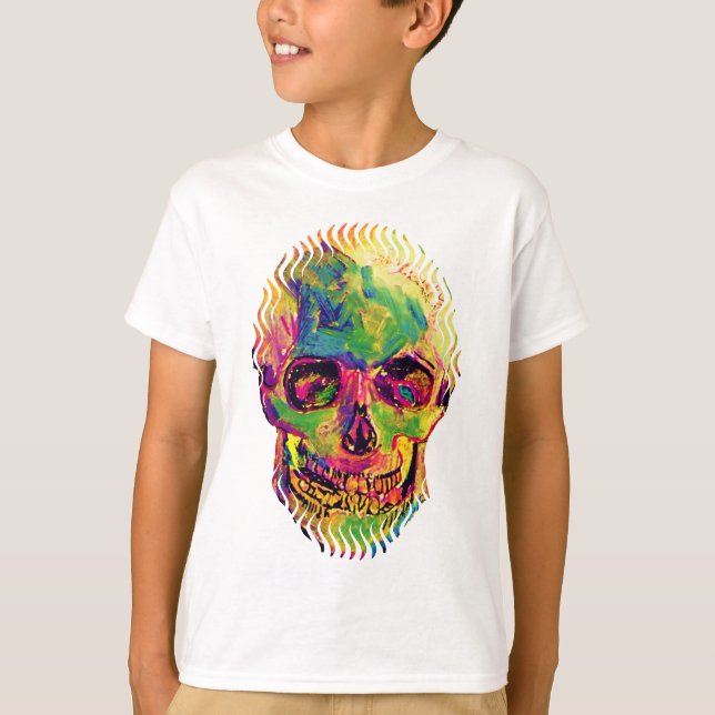 Vincent Van Gogh - Pop Art Halloween Döskalle T Shirt (Framsida)