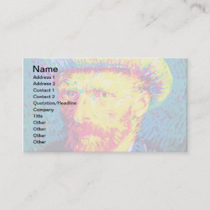 Vincent Van Gogh - Pop Art Självporträtt Med Hatt Visitkort