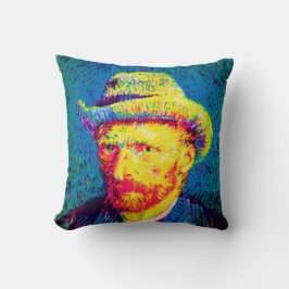 Vincent Van Gogh - Pop Art Självporträtt with Hat Kudde