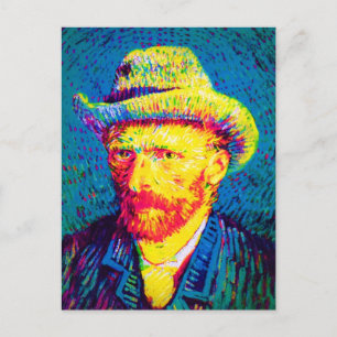 Vincent Van Gogh - Pop Art Självporträtt with Hat Vykort