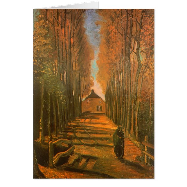 Vincent van Gogh - Popplaralle i höst Hälsningskort (Framsidan)