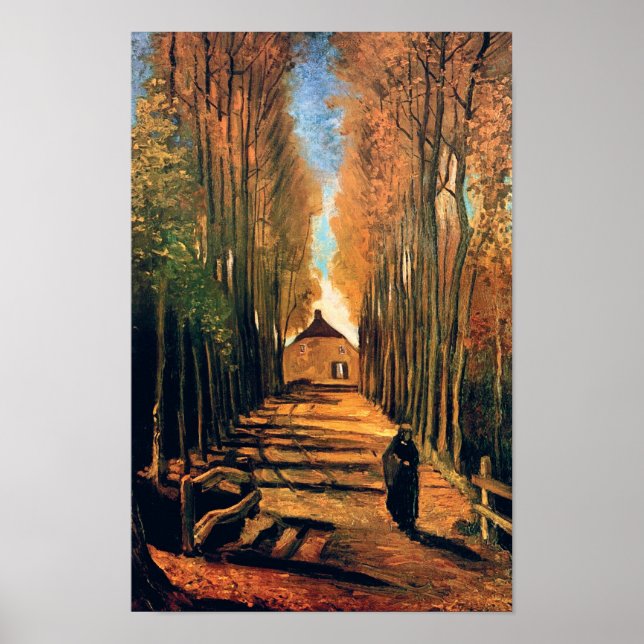 Vincent Van Gogh - Popplarallé på hösten Poster (Framsidan)