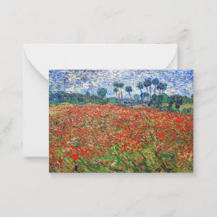 Vincent van Gogh - Poppy Fält Anteckningskort