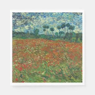 Vincent Van Gogh Poppy Fält Blommigt Vintage Art Pappersservett