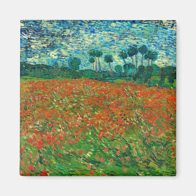 Vincent Van Gogh Poppy Fält Fine Art Magnet (Framsidan)