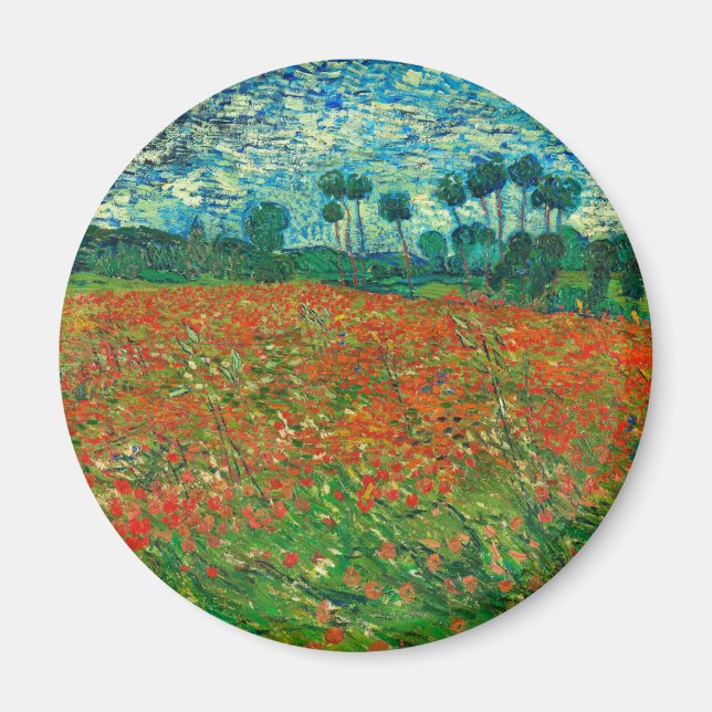 Vincent Van Gogh Poppy Fält Fine Art Magnet (Framsidan)