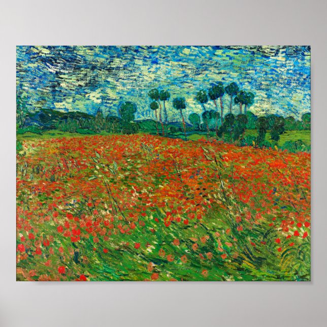 Vincent Van Gogh Poppy Fält Fine Art Poster (Framsidan)