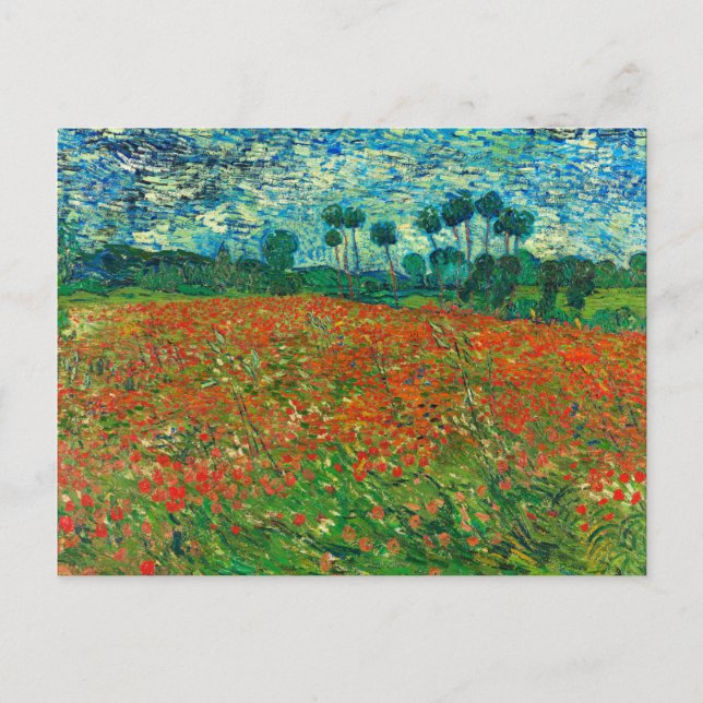 Vincent Van Gogh Poppy Fält Fine Art Vykort (Framsida)
