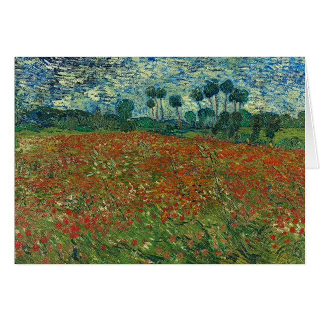 Vincent van Gogh - Poppy Fält Hälsningskort (Framsidan Horizontal)