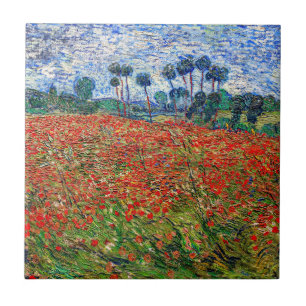 Vincent van Gogh - Poppy Fält Kakelplatta