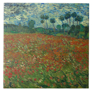 Vincent van Gogh - Poppy Fält Kakelplatta