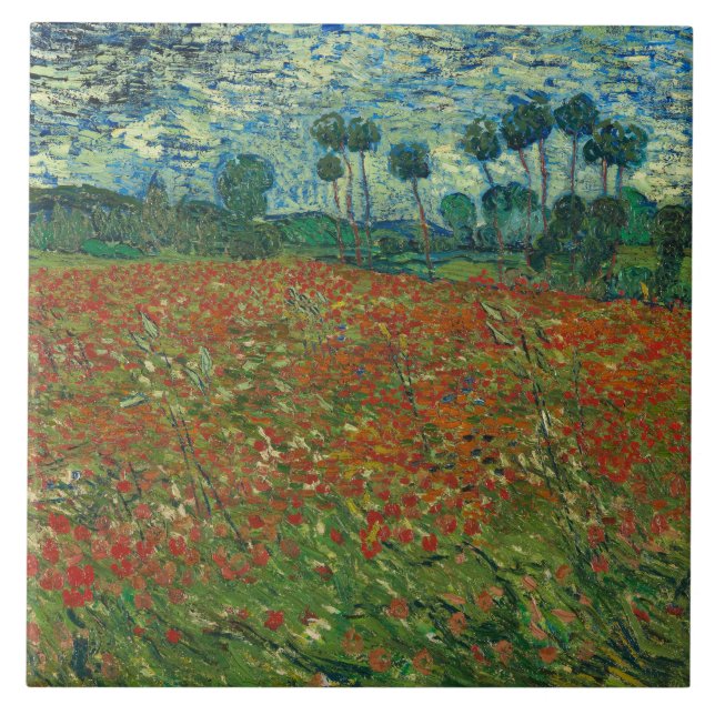 Vincent van Gogh - Poppy Fält Kakelplatta (Framsidan)