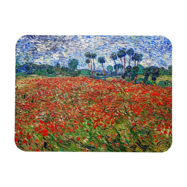 Vincent van Gogh - Poppy Fält Magnet (Horisontell)