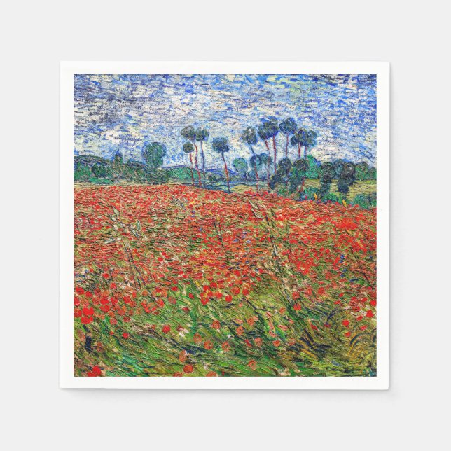 Vincent van Gogh - Poppy Fält Pappersservett (Framsidan)