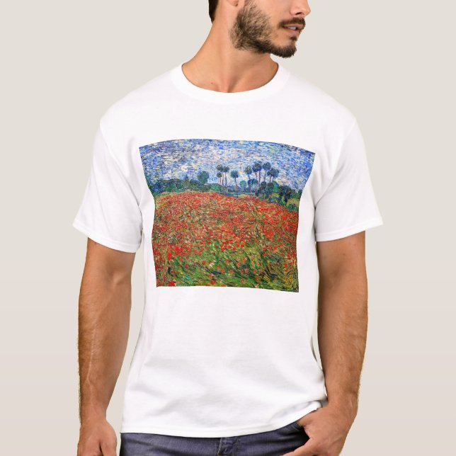 Vincent van Gogh - Poppy Fält T Shirt (Framsida)